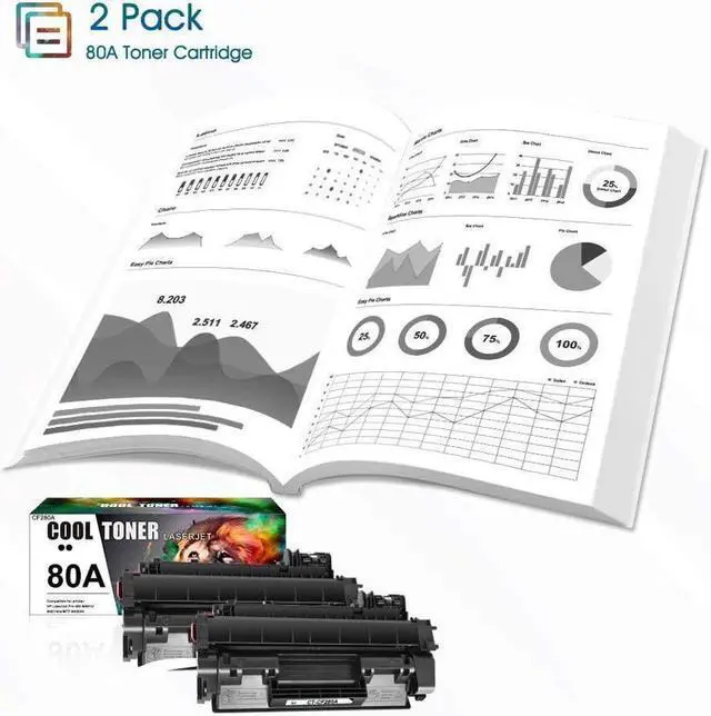 Alt view image 4 of 5 - Cool Toner Compatible Toner Cartridge Replacement for 80A CF280A 80X CF280X for Laserjet Pro 400 M401n M401dn MFP M425dn M401dne M401dw M425dw M401 M425 Printer Toner Ink(Black, 2-Pack)