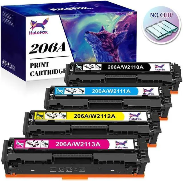 Main image of 4PK Color Toner Compatible For 206A W2110A LaserJet M282 M283fdw M283 No Chip