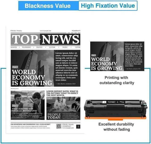 Alt view image 4 of 5 - TRUE IMAGE Compatible Toner Cartridge Replacement for 201A CF400A 201X CF400X Color Pro MFP M277dw M252dw M252n M277c6 M277 M252 Printer Ink (Black, 1-Pack)