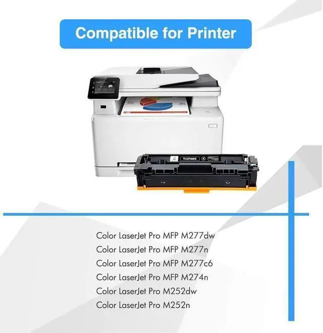 Alt view image 2 of 5 - TRUE IMAGE Compatible Toner Cartridge Replacement for 201X CF400X 201A CF400A Color Laserjet Pro MFP M277dw M277c6 M252dw M252n M252 M277 M277n 277dw Ink Printer (Black, 2-Pack)