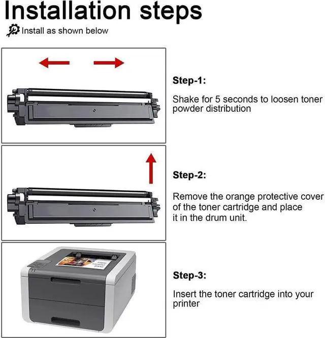 Alt view image 5 of 5 - 5 Pack TN-221BK TN-225 C/M/Y Color Toner Set For Brother HL-3140CW HL-3170CDW