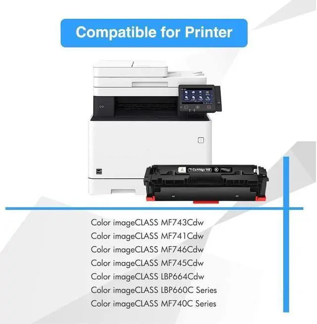 Alt view image 5 of 5 - TRUE IMAGE Compatible Toner Cartridge Replacement for 055 055H Toner Color imageCLASS MF743Cdw MF741Cdw MF745Cdw MF746Cdw LBP664Cdw Printer with Chip (Black Cyan Magenta Yellow, 4-Pack)