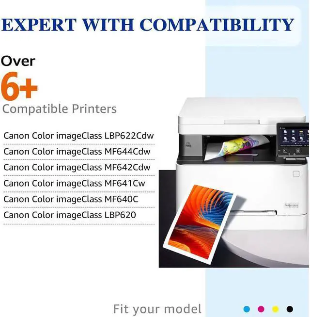 Alt view image 2 of 5 - 4PK Toner Cartridge for 054 imageCLASS LBP642Cdw MF640C LBP620 MF642Cdw