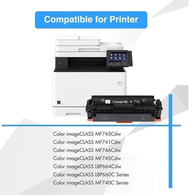 Alt view image 2 of 5 - TRUE IMAGE Compatible Toner Cartridge Replacement for 055H 055 High Capacity Color ImageCLASS MF743Cdw MF741Cdw MF746Cdw MF743 Printer Toner with Chip (Black Cyan Magenta Yellow, 4-Pack)