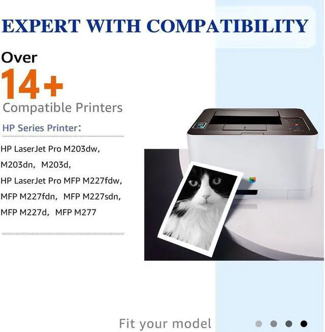 Alt view image 3 of 5 - 4 Pack 30A CF230A Black Toner replacement for LaserJet M203d M203dn M203dw