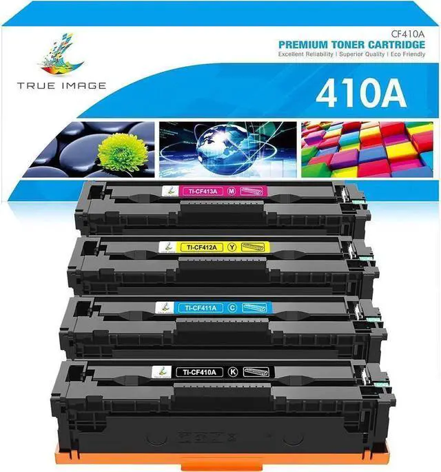 Main image of TRUE IMAGE Compatible Toner Cartridge Replacement for 410A CF410A CF411A CF412A CF413A Color Pro MFP M477fnw M477fdw M477fdn M452dn M452nw M477 Printer (Black Cyan Yellow Magenta, 4-Pack)