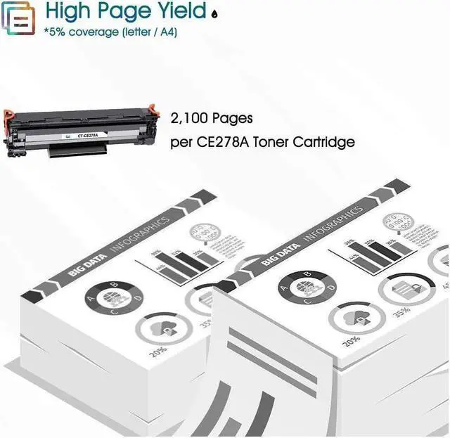 Alt view image 4 of 5 - Cool Toner Compatible Toner Cartridge Replacement for 78A CE278A Toner Laserjet P1606dn 1536dnf MFP M1536dnf Laserjet 1606dn P1606 P1566 P1560 Toner Cartridge Printer Ink (Black, 2-Pack)