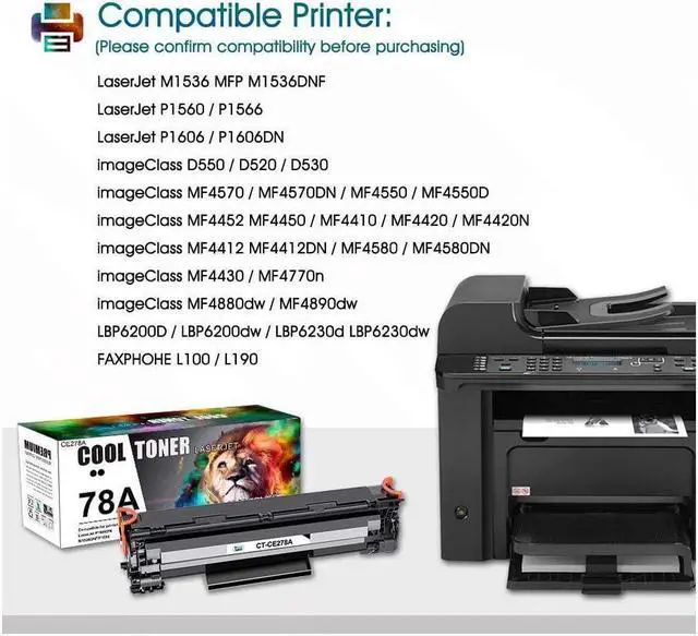 Alt view image 5 of 5 - Cool Toner Compatible Toner Cartridge Replacement for 78A CE278A Toner Laserjet P1606dn 1536dnf MFP M1536dnf Laserjet 1606dn P1606 P1566 P1560 Toner Cartridge Printer Ink (Black, 2-Pack)