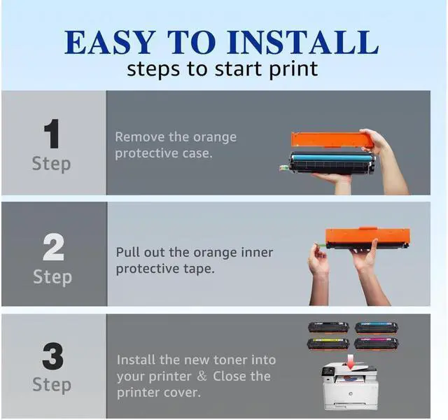 Alt view image 5 of 5 - 4pk High Yield CF400X 201x Toner for Color Laserjet Pro M277n M252 M277dw