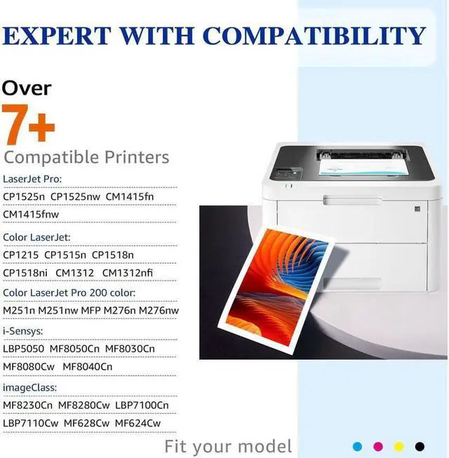 Alt view image 2 of 5 - 1PK High Yield Black Laser Toner For CF210A Color Laserjet Pro200 M276n M251n