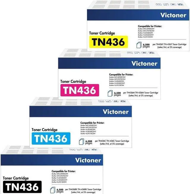 Main image of TN436 TN-436 Toner Cartridge 4-Pack Compatible Replacement for Brother TN436 TN 436 TN436BK TN436C TN436M TN436Y for MFC-L8900CDW HL-L8360CDW HL-L8360CDWT HL-L9310CDW MFC-L9570CDW Printer