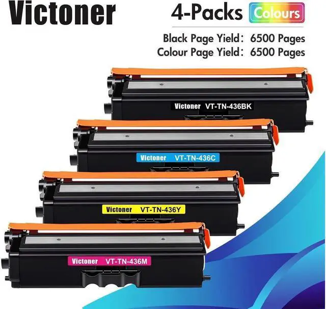 Alt view image 2 of 5 - TN436 TN-436 Toner Cartridge 4-Pack Compatible Replacement for Brother TN436 TN 436 TN436BK TN436C TN436M TN436Y for MFC-L8900CDW HL-L8360CDW HL-L8360CDWT HL-L9310CDW MFC-L9570CDW Printer