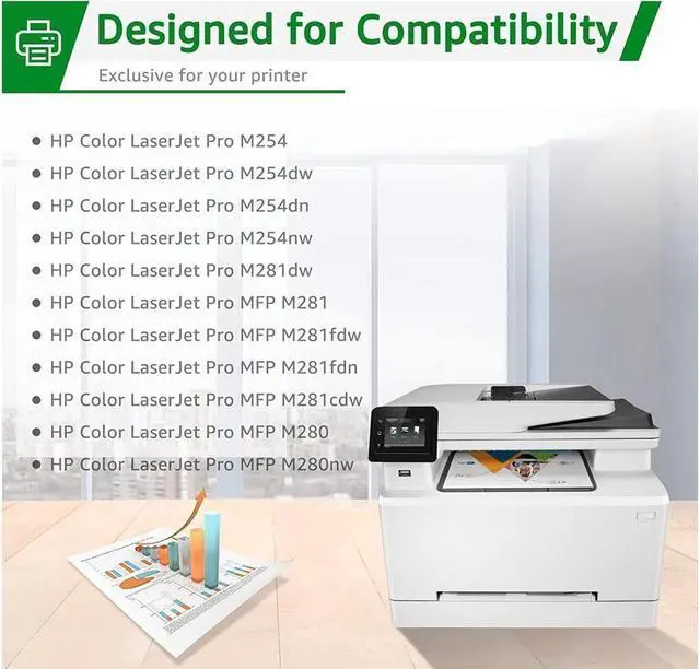 Alt view image 2 of 5 - GREENSKY Compatible Toner Cartridges Replacement for 202A CF500A 202X Color Pro MFP M281fdw M281cdw M254dw M281fdn M254dn M254nw M280nw Printer (Black Cyan Yellow Magenta, 5 Packs)
