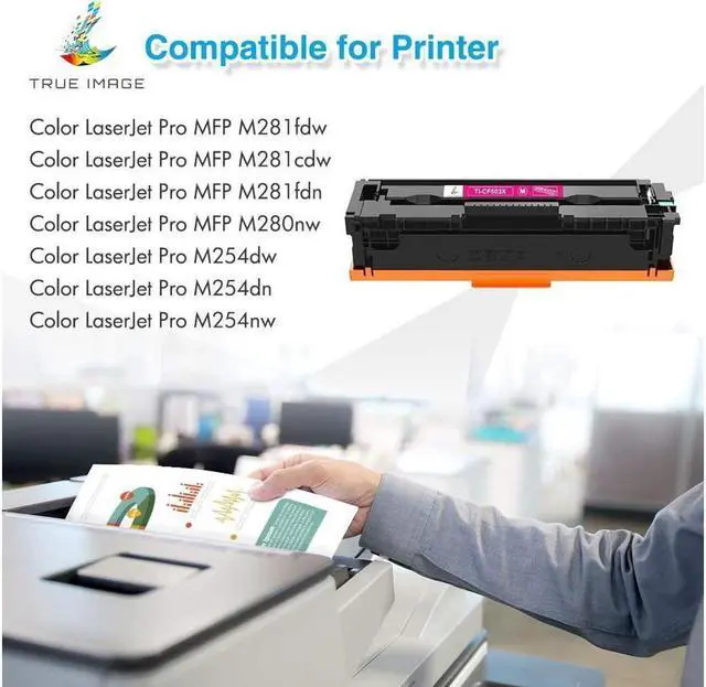 Alt view image 2 of 5 - TRUE IMAGE Compatible Toner Cartridge Replacement for 202X CF500X CF500A 202A Color Pro MFP M281fdw M281cdw M254dw M281fdn 281fdw M254 M281 Toner Printer (Black Cyan Yellow Magenta, 4-Pack)