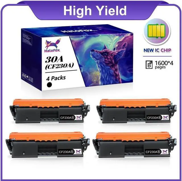 Main image of 4PK 30A Toner Cartridge replacement for CF230A LaserJet MFP M227fdn M227sdn