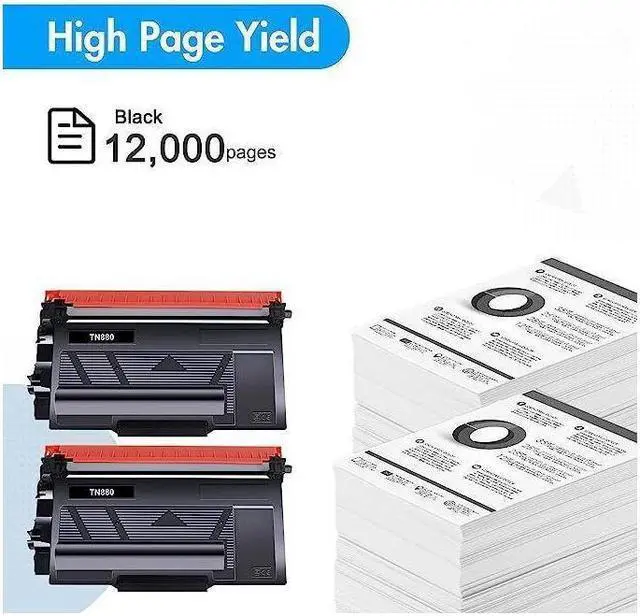 Alt view image 2 of 5 - 2PK Black TN880 Toner Cartridges for Brother HL-L6250DW MFC-L6700DW HL-L6200DWT