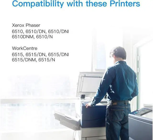 Alt view image 2 of 5 - LxTek Compatible Toner Cartridge Replacement for Xerox Phaser 6510, WorkCentre 6515 High Yield (1 Black, 1 Cyan, 1 Magenta, 1 Yellow, 4-Pack)