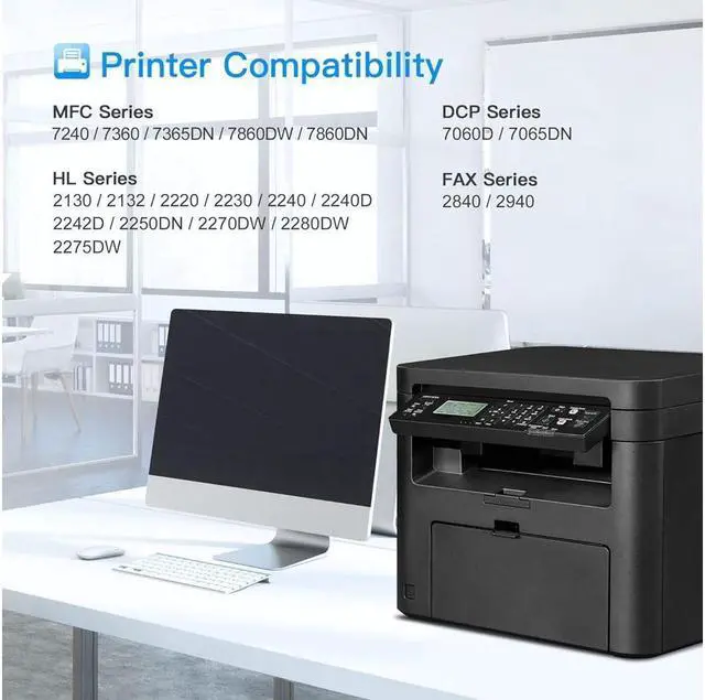 Alt view image 4 of 5 - LxTek Compatible Toner Cartridge Replacement for Brother TN-450 TN450 TN420 to compatible with MFC-7360N DCP-7065DN IntelliFax 2840 2940 MFC-7860DW MFC-7460DN HL-2270DW MFC7240 Printer (Black, 4 Pack)