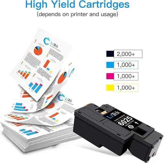 Alt view image 3 of 4 - LxTek Remanufactured Toner Cartridge Replacement for Xerox WorkCentre 6027 6025, Phaser 6022 6020 (1 Black 106R02759, 1 Cyan 106R02756, 1 Magenta 106R02757, 1 Yellow 106R02758, 4 Pack)