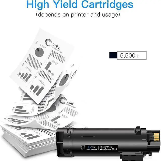 Alt view image 3 of 5 - LxTek Compatible Toner Cartridge Replacement for Xerox Phaser 6510, WorkCentre 6515 High Yield (2-Pack, Black)