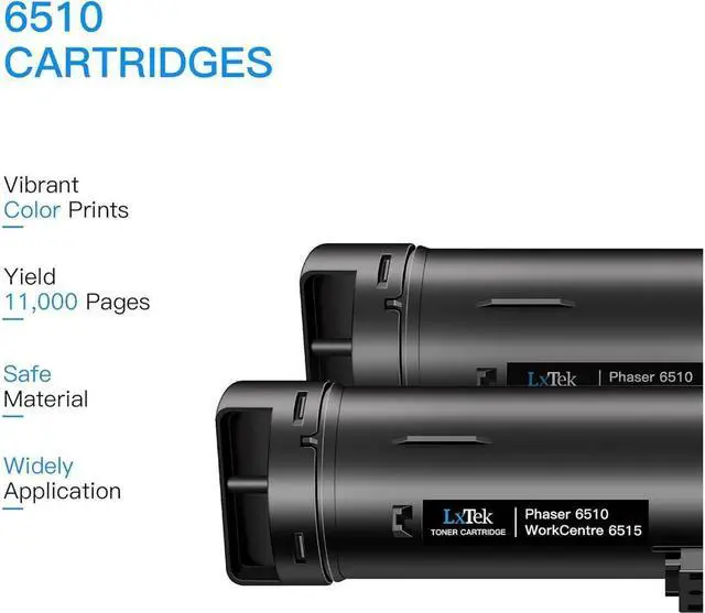 Alt view image 5 of 5 - LxTek Compatible Toner Cartridge Replacement for Xerox Phaser 6510, WorkCentre 6515 High Yield (2-Pack, Black)