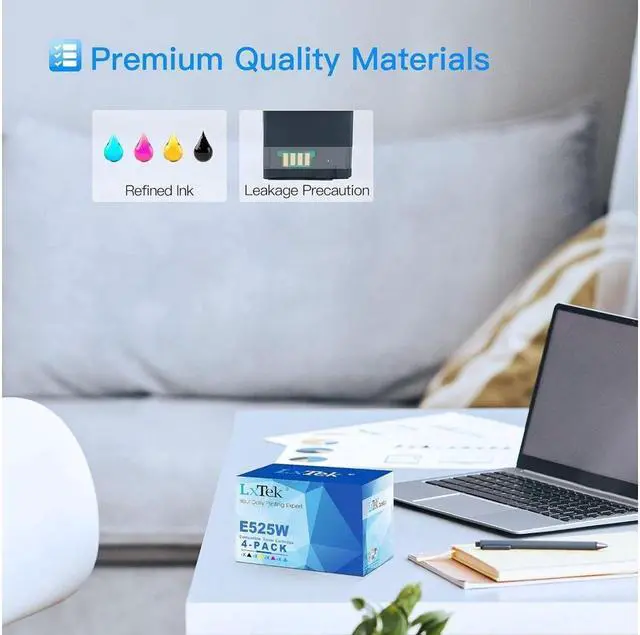 Alt view image 4 of 5 - LxTek Remanufactured Toner Cartridge Replacement for Dell E525W E525 to use with E525W Color Laser Printer, 4 Pack (593-BBJX 593-BBJU 593-BBJV 593-BBJW)