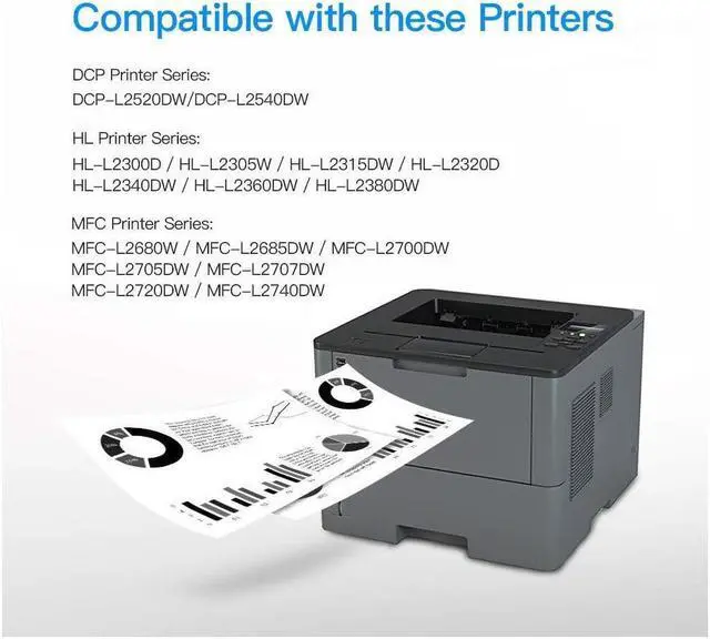 Alt view image 2 of 5 - LxTek Compatible Drum Unit Replacement for Brother DR630 DR-630 High Yield to use with HL-L2300D MFC-L2705DW HL-L2300D MFC-L2720DW HL-L2320D Printer (2 Black)