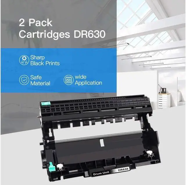 Alt view image 3 of 5 - LxTek Compatible Drum Unit Replacement for Brother DR630 DR-630 High Yield to use with HL-L2300D MFC-L2705DW HL-L2300D MFC-L2720DW HL-L2320D Printer (2 Black)