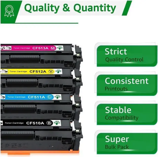 Alt view image 4 of 4 - 4 Pack Fits for CF510A 204A Toner Color LaserJet Pro MFP M180nw M181fw M154a
