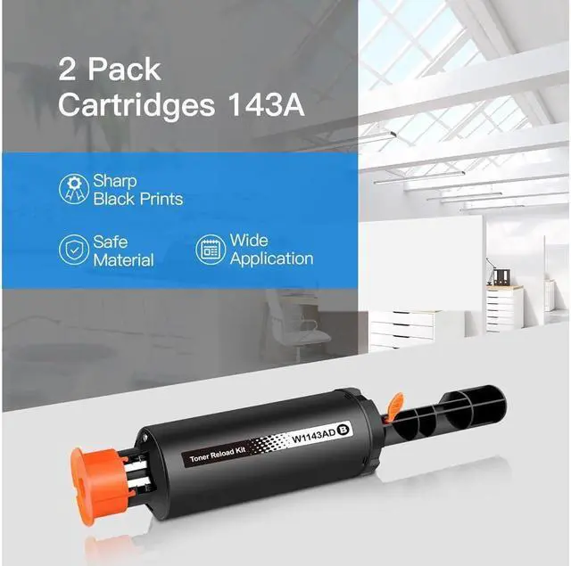 Alt view image 3 of 5 - LxTek Compatible Toner Reload Kit Replacement for 143A W1143AD 143AD W1143A to use with Neverstop Laser 1001nw MFP 1201n 1202nw Printer(Black,2 Pack)