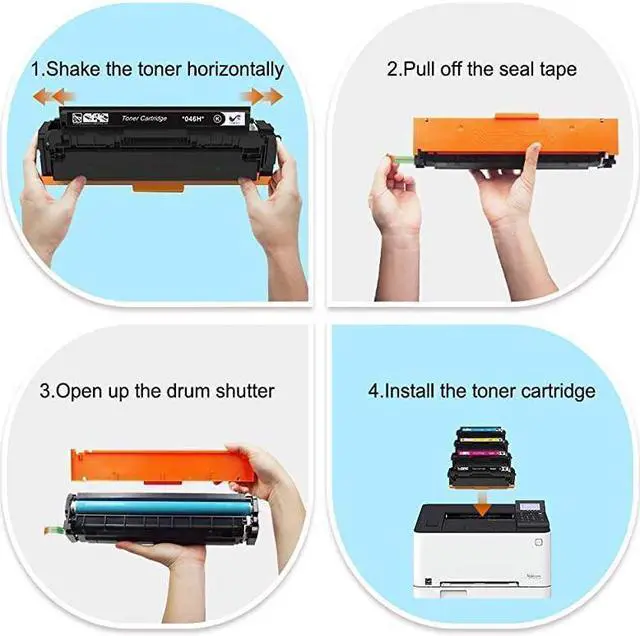 Alt view image 3 of 5 - Compatible Toner Cartridge Replacement for 046 046H for Color ImageCLASS MF735Cdw LBP654Cdw MF731Cdw MF733Cdw Laser Printer 2Black Yellow Magenta Cyan 5Pack