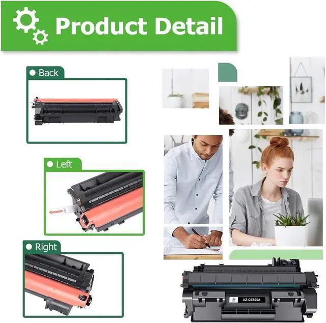 Alt view image 5 of 5 - Aztech Compatible for P2035 Toner Cartridge Replacement for 05A CE505A P2035N Toner Cartridge for 2035N P2055DN 2055DN P2030 P2050 P2055X P2055D Printer (Black 4-Pack)