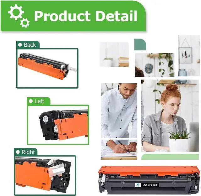 Alt view image 4 of 5 - Aztech Compatible Toner Cartridge Replacement for 131A 131X Laserjet Pro 200 Color MFP M276nw M251nw MF8280Cw M276n M251n CF210X CF211A CF212A CF213A (Black/Cyan/Yellow/Magenta, 4-Pack)