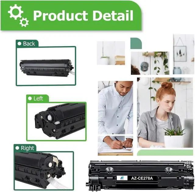 Alt view image 3 of 4 - Aztech Compatible Toner Cartridge Replacement for 78A CE278A Laserjet P1606dn MFP M1536DNF P1606 M1536 P1560 P1566 (Black, 4-Pack)