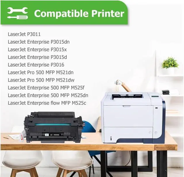 Alt view image 2 of 4 - Aztech Compatible Toner Cartridge Replacement for 55A CE255A 55X CE255X P3015 P3015dn P3015x Pro 500 MFP M521dn M521dw M521 M525 Printer Ink (Black, 3-Pack)