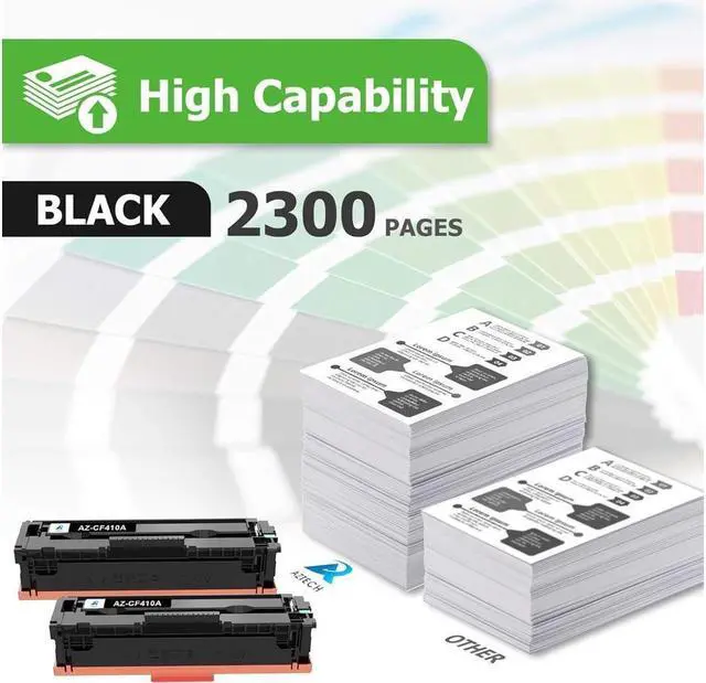Alt view image 3 of 5 - Aztech Compatible Toner Cartridge Replacement for 410A CF410A 410X CF410X Color Pro MFP M477fnw M477fdn M477fdw M452dw M452nw M452dn Toner Cartridges Printer (Black, 2-Pack)