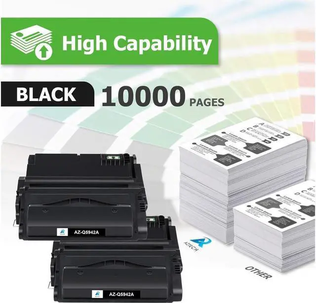 Alt view image 2 of 5 - Aztech Compatible Toner Cartridge Replacement for 42A Q5942A 42X Q5942X Q1338A for 4250 4200 4350 4300 4250N 4240 4350N 4250TN 4250DTN 4350DTN 4350TN Printer (Black, 2-Pack)