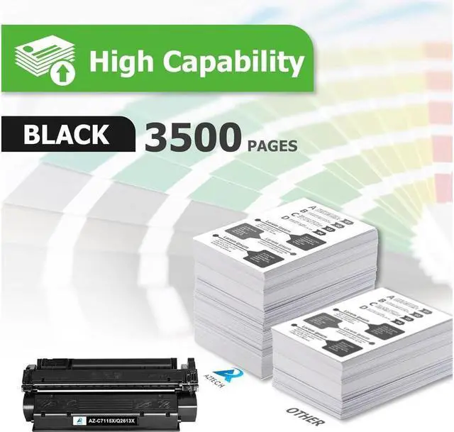 Alt view image 2 of 5 - Aztech Compatible Toner Cartridge Replacement for Q2613X C7115X 15X 15A C7115A 13X 13A Q2613A 1200 1000 1300 1300N 1005 1220 1150 3380 3300 3320 3330 Printer (Black 1-Pack)