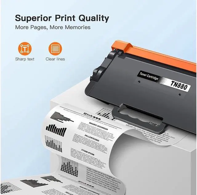 Alt view image 2 of 5 - E-Z Ink (TM Compatible TN880 Super High Yield Toner Cartridge Replacement for Brother TN880 TN-880 TN 880 MFC-L6900DW HL-L6200DW MFC-L6700DW MFC-L6800DW HL-L6200DWT HL-L6300DW Printer(2 Black)
