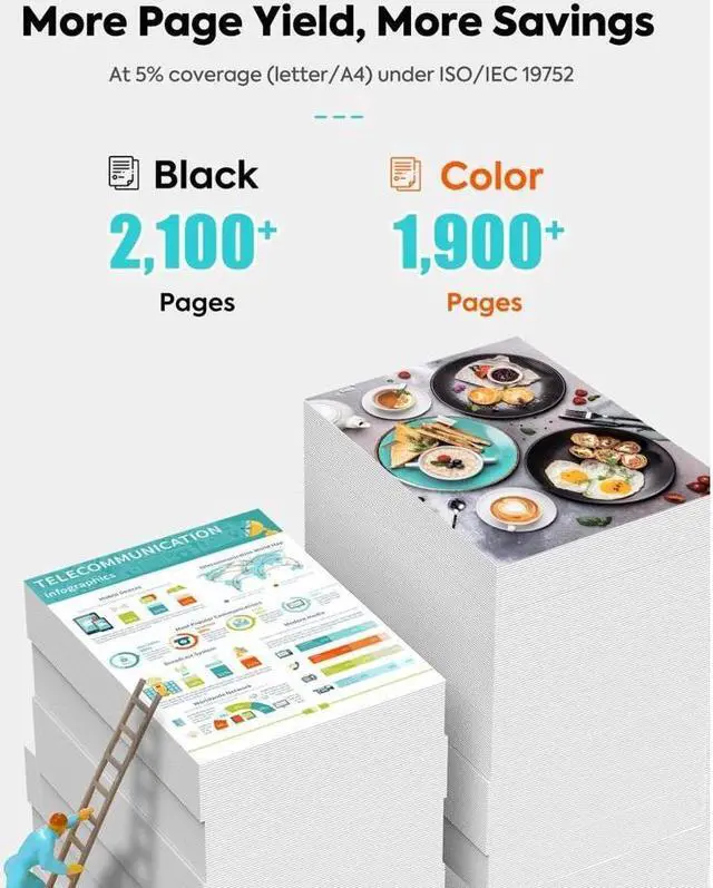 Alt view image 3 of 5 - TESEN 069 Compatible Toner Cartridge Replacement for CRG-069 069 Toner Cartridge Using with Imageclass LBP674Cdw MF753Cdw MF751Cdw Printer 4-Pack
