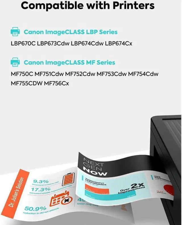 Alt view image 2 of 5 - TESEN 069 Compatible Toner Cartridge Replacement for CRG-069 069 Toner Cartridge Using with Imageclass LBP674Cdw MF753Cdw MF751Cdw Printer 4-Pack