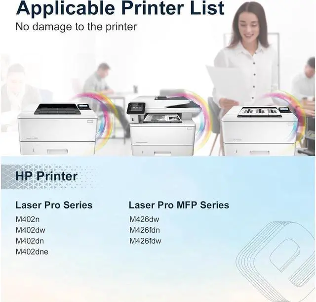 Alt view image 2 of 5 - CF226A 26A TESEN Compatible Toner Cartridge Replacement for 26A CF226A 26X CF226X Toner Black for use with Pro M402n M402dn M402dne M402dw MFP M426dw M426fdw M426fdn Printer 2-Pack