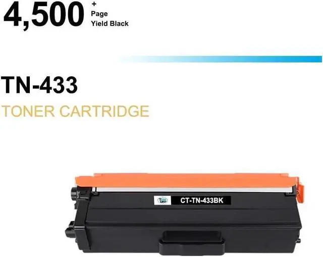 Alt view image 4 of 5 - TN433BK TN433 Black TN-433BK Toner Cartridge Replacement for Brother TN433BK TN433 TN431BK TN-433 for MFC-L8900Cdw HL-L8360Cdw HL-L8260Cdw HL-L8360Cdwt 8900Cdw 8360Cdw Printer (Black, 2-Pack)