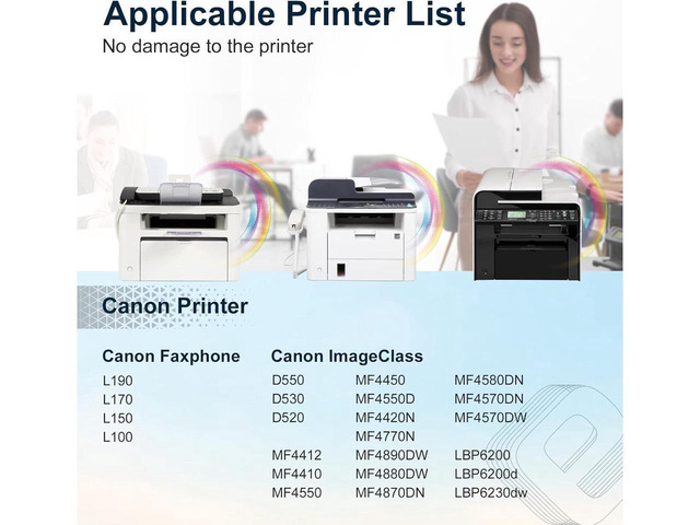 2-Pack Black Toner Cartridge Compatible With Canon 128 / CRG128 For ImageClass Printers