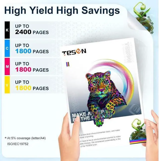 Alt view image 3 of 5 - TESEN Remanufactured Toner Cartridge Replacement for 125A CB540A CB541A CB542A CB543A for Color CM1312 CM1312nfi CP1215 CP1515n CP1518ni Printer 4 Packs(1 Black 1 Cyan 1 Magenta 1 Yellow)