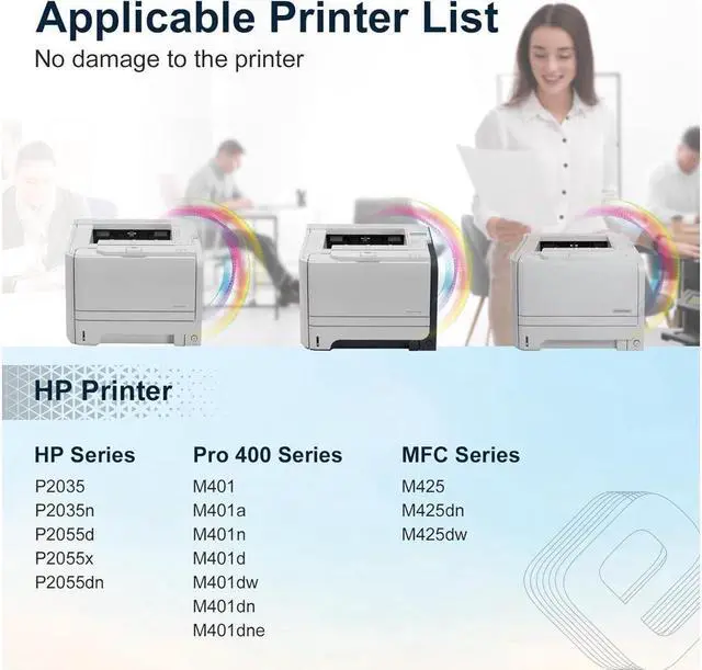 Alt view image 2 of 5 - 05A TESEN Compatible Toner Cartridge Replacement for CE505A 05A Toner for P2035 P2035n P2055d P2055dn P2055x Pro 400 M401 M401n M401dne M401dw MFP M425 M425dn M425dw Toners Cartridges Printer