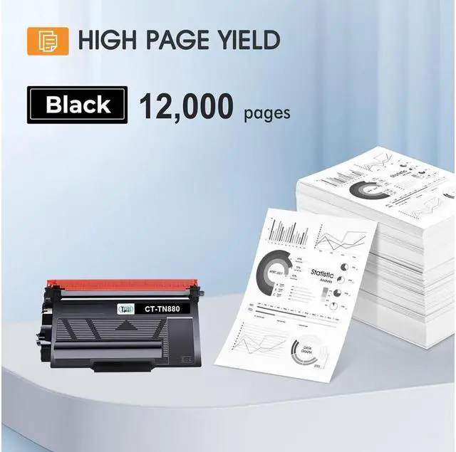 Alt view image 2 of 4 - Cool Toner Compatible Toner Cartridge Replacement for Brother TN880 TN-880 TN 880 HL-L6200DW MFC-L6700DW MFC-L6800DW HL-L6200DWT HL-L6300DW MFC-L6900DW Super High Yield Printer Black Ink 4 Pack