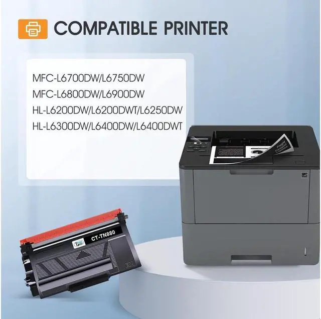 Alt view image 3 of 4 - Cool Toner Compatible Toner Cartridge Replacement for Brother TN880 TN-880 TN 880 HL-L6200DW MFC-L6700DW MFC-L6800DW HL-L6200DWT HL-L6300DW MFC-L6900DW Super High Yield Printer Black Ink 4 Pack