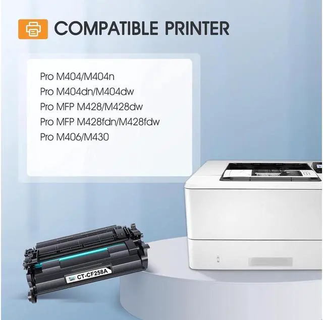 Alt view image 2 of 5 - 58A CF258A Black Toner Cartridge Replacement for 58A CF258A 58X CF258X Toner for Laserjet Pro M404n M404dn MFP M428fdw M428fdn M404dw M428dw M404 M428 M406 Printer Toner Ink (2-Pack)