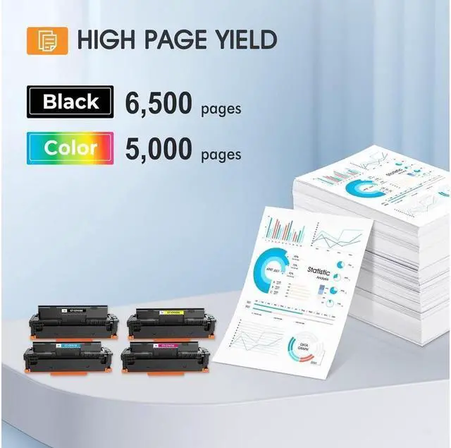 Alt view image 4 of 5 - Cool Toner 4PK Compatible for 410X 410A CF410X CF410A M477FDW Toner Cartridge for Laserjet Pro MFP M477fdw M477fnw M477fdn Pro M452dn M452dw M452nw Toner Ink Printer - Black Cyan Yellow Magenta